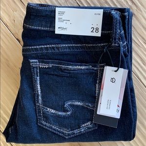 NWT Elyse Straight Silver Jeans